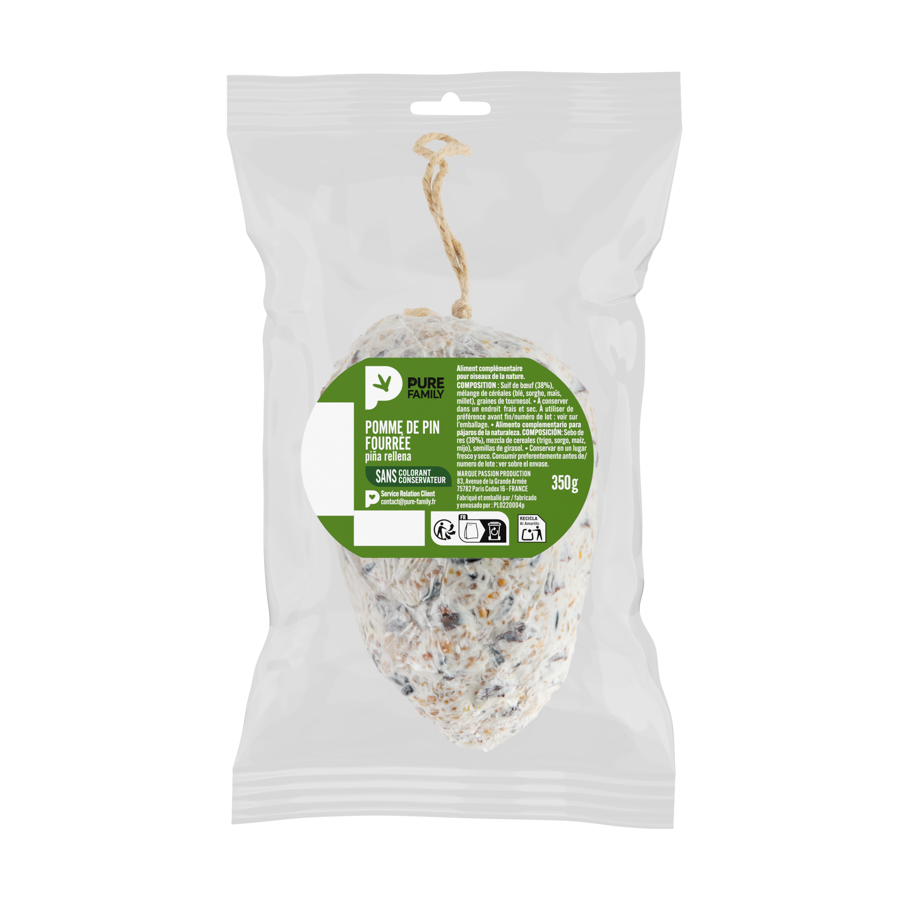 Pure Family - Pomme de pin avec graisse 350 g - PURE FAMILY - Image 4