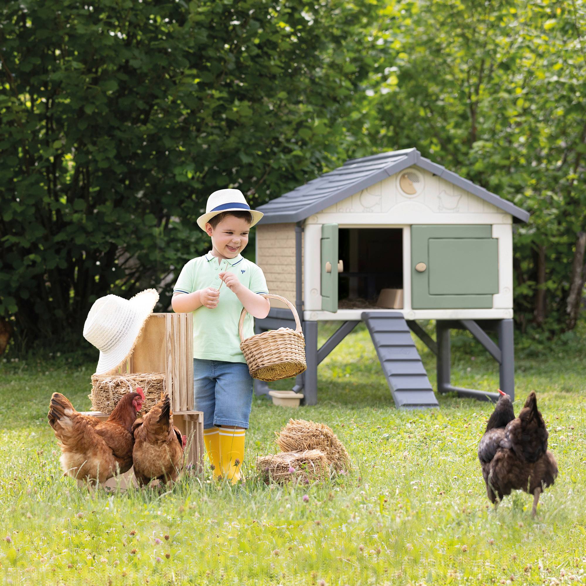 Smoby - Poulailler Cluck Cluck Cottage MIJ 5 poules en plastique recyclé - Smoby - Image 6