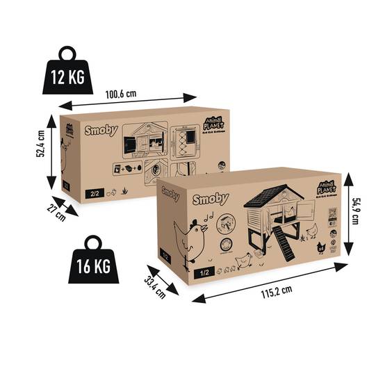 Smoby - Poulailler Cluck Cluck Cottage MIJ 5 poules en plastique recyclé - Smoby - Image 5