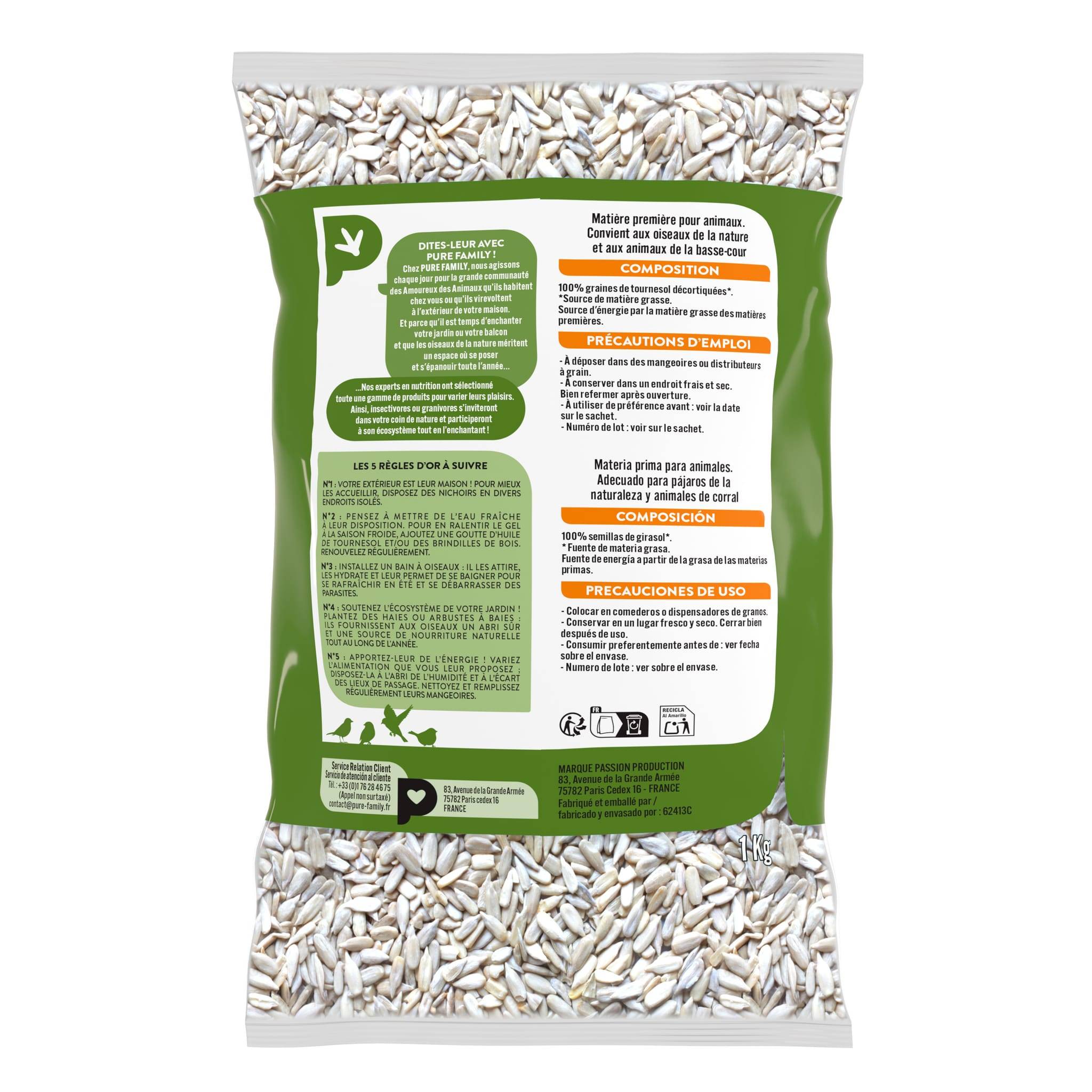 Pure Family - Graines de tournesol décortiquées 1 kg - PURE FAMILY - Image 2