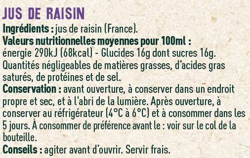 Les Sens du Terroir - Jus de raisin 1 L - Les Sens du Terroir - Image 2