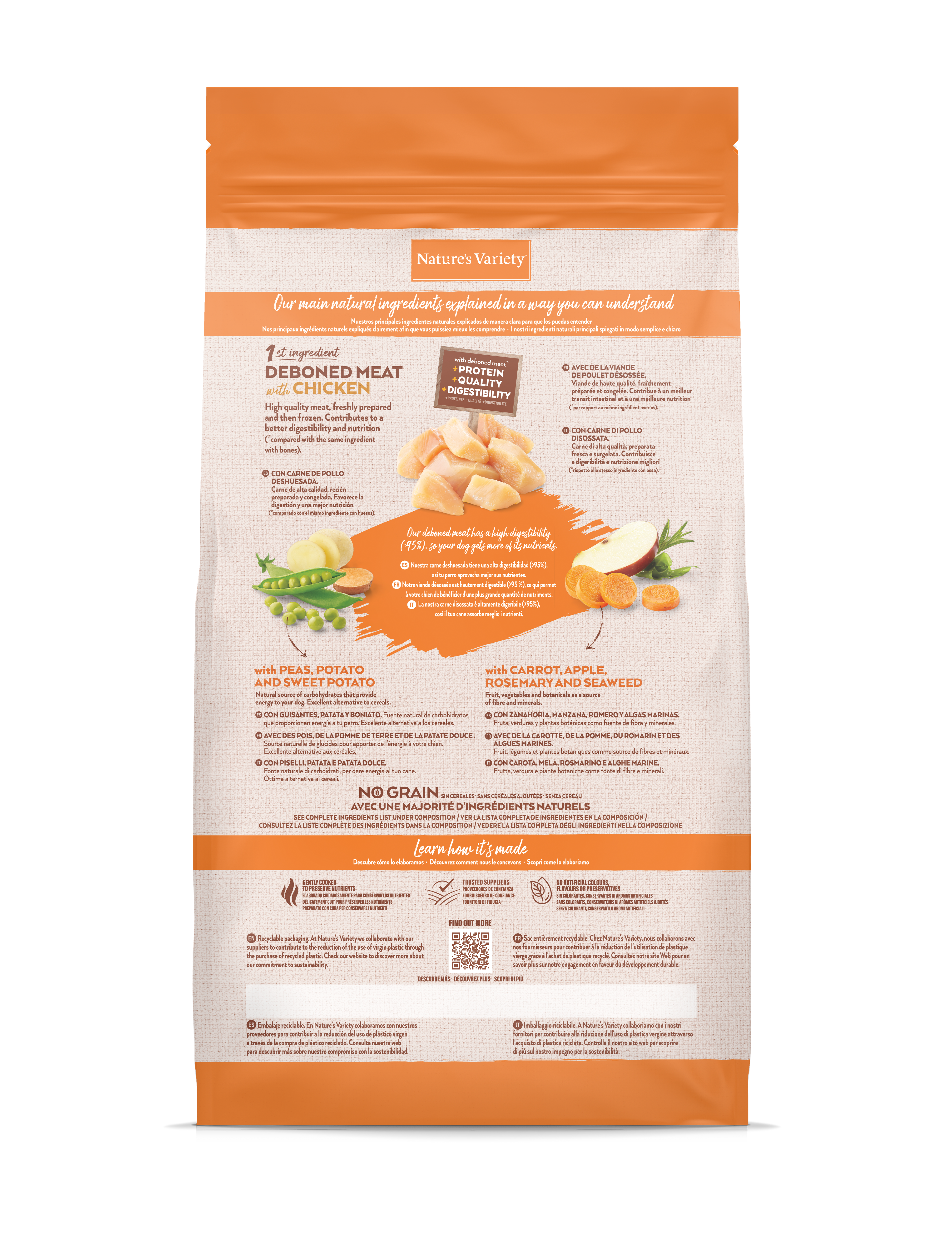 Croquettes pour chien adulte sans céréales medium maxi poulet 3 kg - Nature's Variety - Image 5