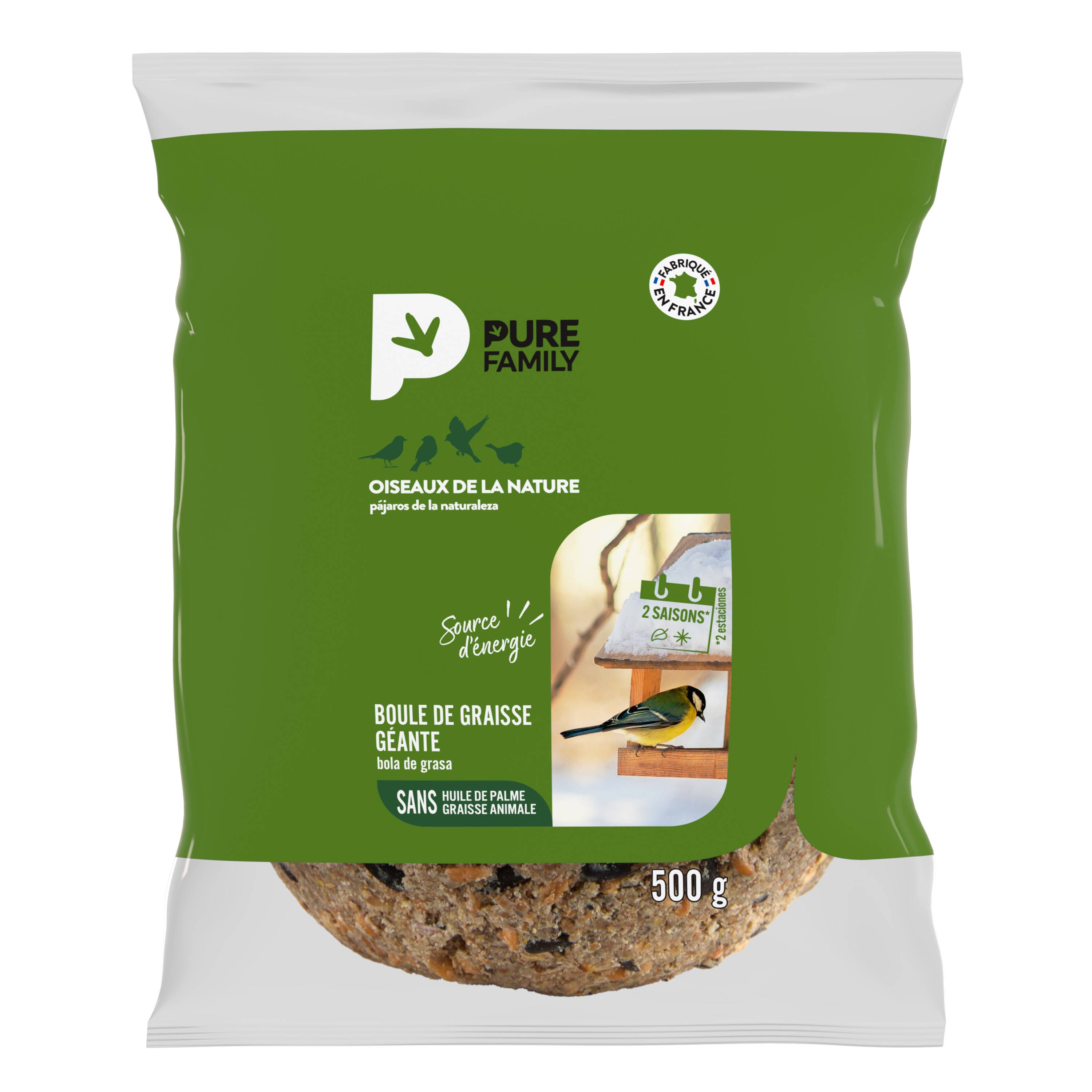Pure Family - Boule de graisse géante nature 500 g - PURE FAMILY - Image 1