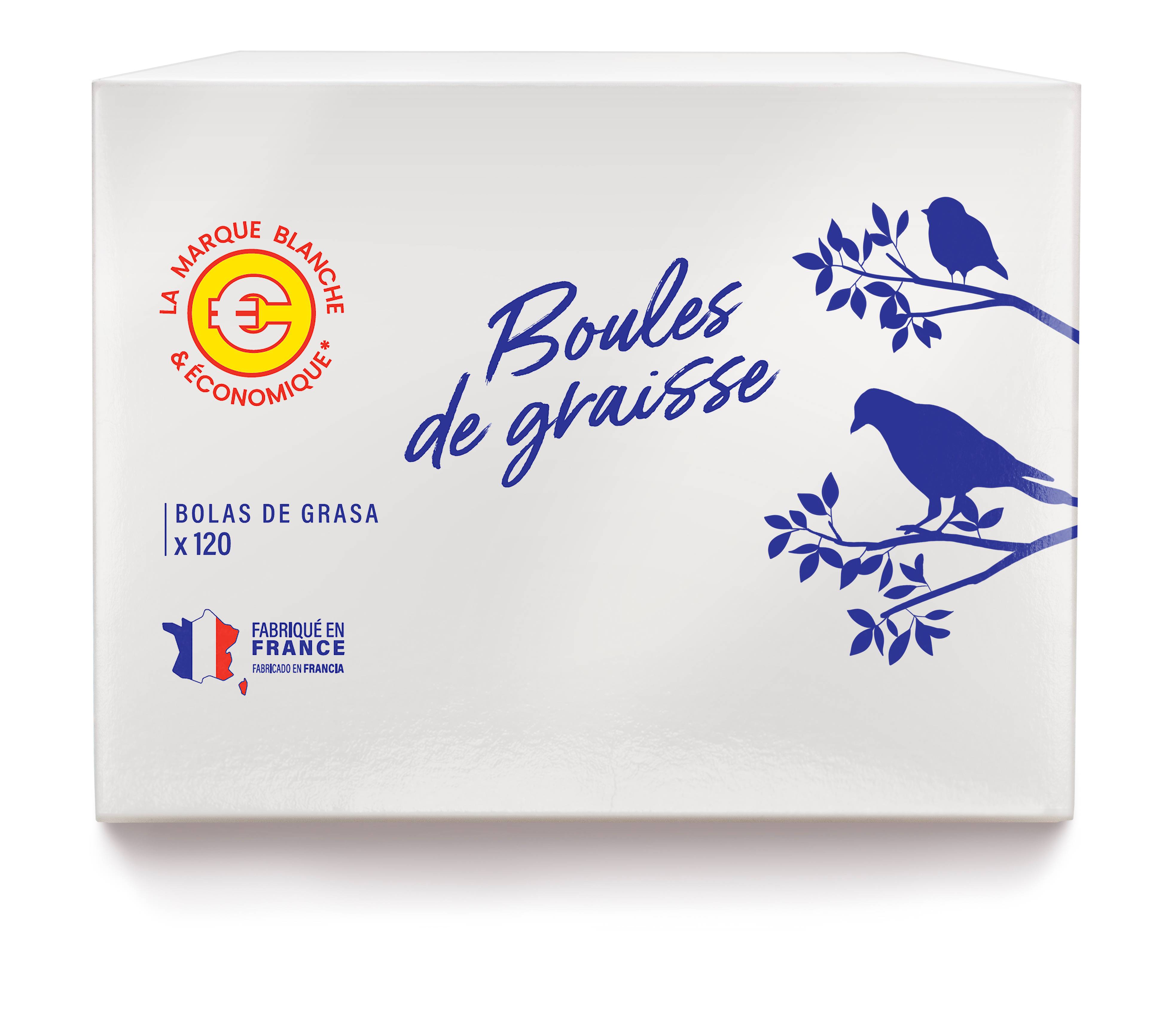 Marque Blanche et Economique - Boules de graisse nature 90 g x 120