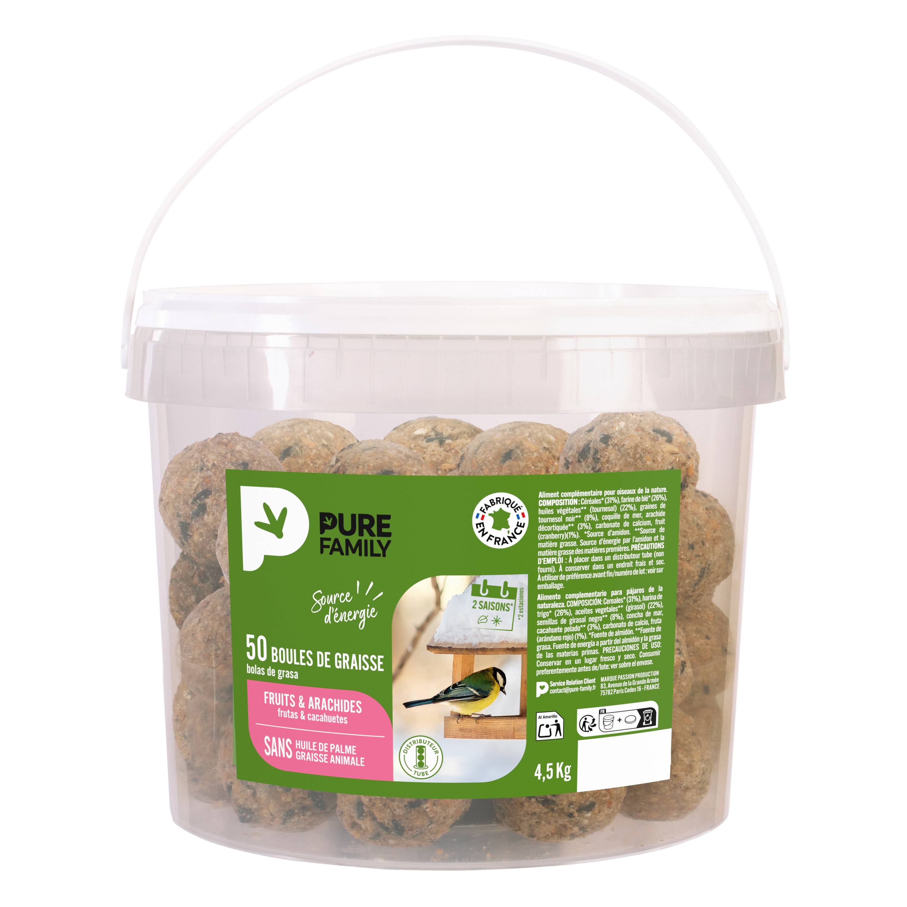 Pure Family - Boules de graisse Bigoût 90 g x 50 - PURE FAMILY