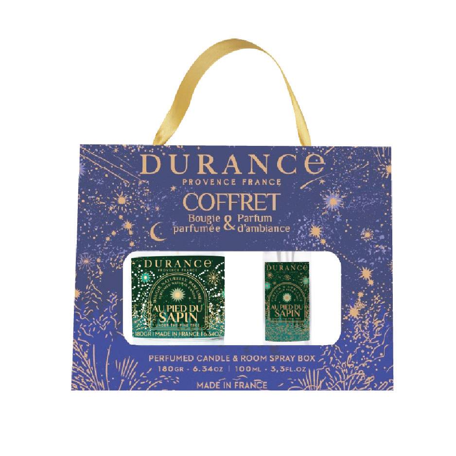 Durance - Coffret Bougie 180 gr + Parfum d'ambiance 100 mL Au Pied du Sapin 2025