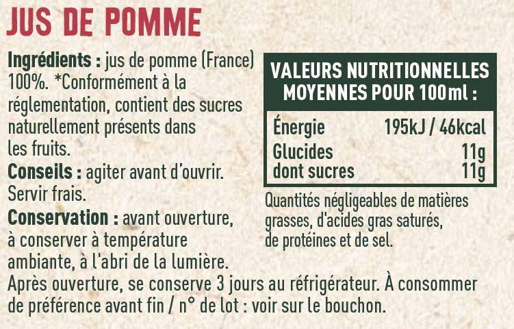 Les Sens du Terroir - Jus de pomme 1 L - Les Sens du Terroir - Image 2