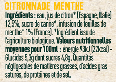 Les Sens du Terroir - Citronnade menthe BIO 25 cl - Les Sens du Terroir - Image 2