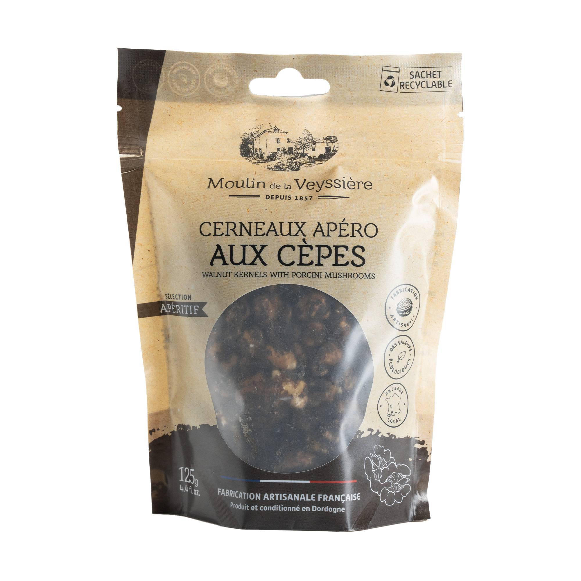Moulin de la Veyssière - Cerneaux apéro aux cèpes 125 g - MOULIN DE LA VEYSSIERE