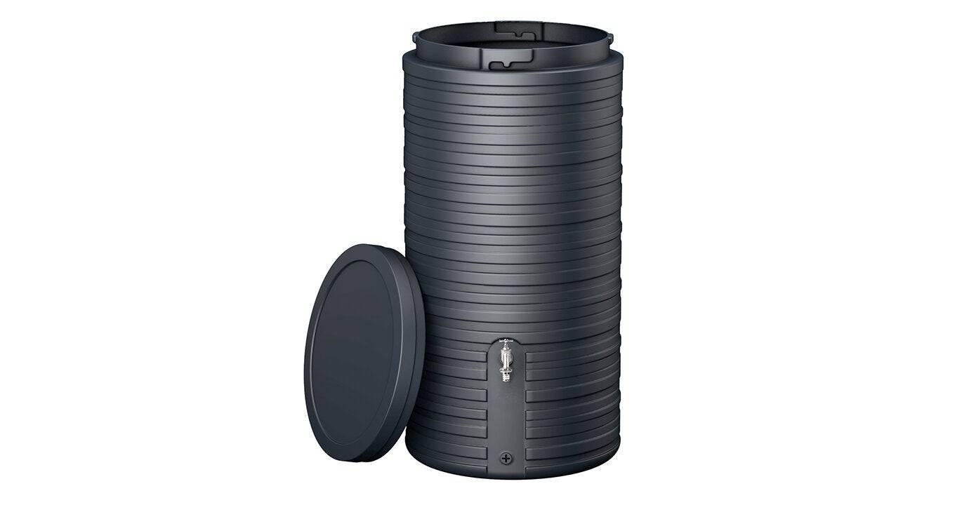 Garantia - Récupérateur d'eau de pluie 300L Nordic couvercle inclus gris graphite - Garantia