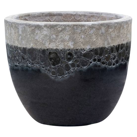 Ecloz - Pot OCEANO en terre cuite émaillée - écru et gris - Ø 43 cm - ECLOZ