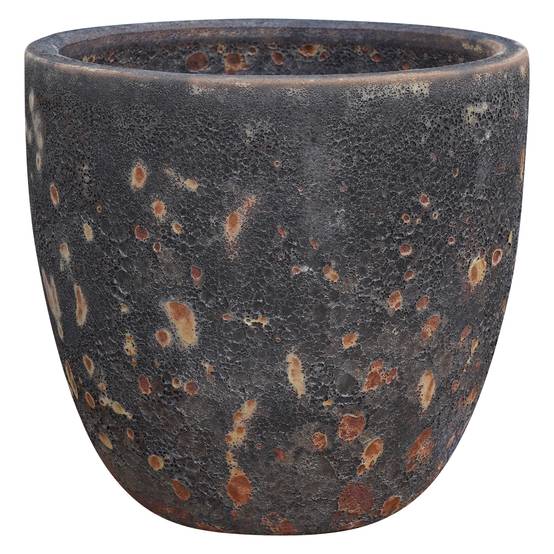 Ecloz - Pot PRAGA en terre cuite émaillée - éclats marron - Ø 37 cm - ECLOZ
