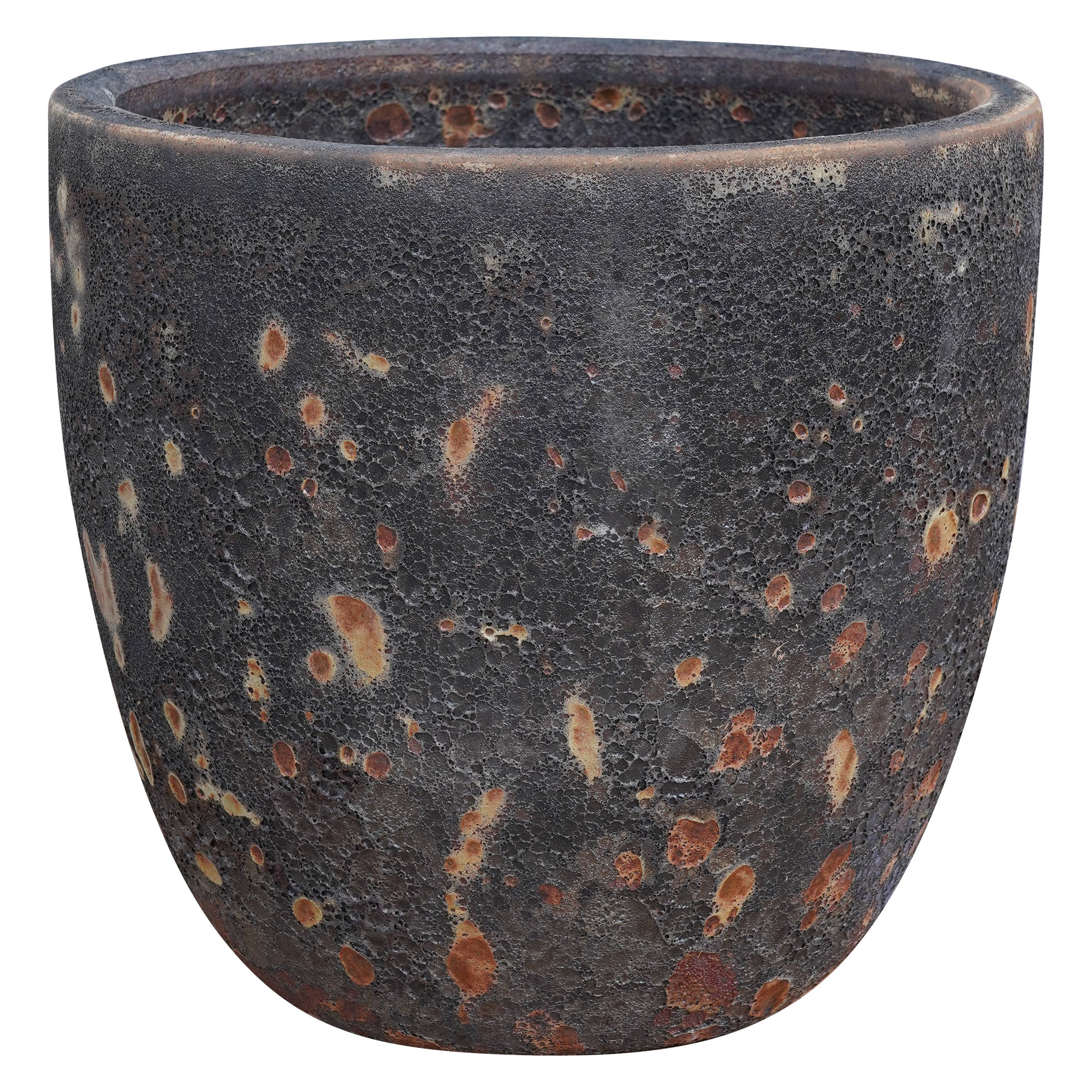 Ecloz - Pot PRAGA en terre cuite émaillée - éclats marron - Ø 37 cm - ECLOZ