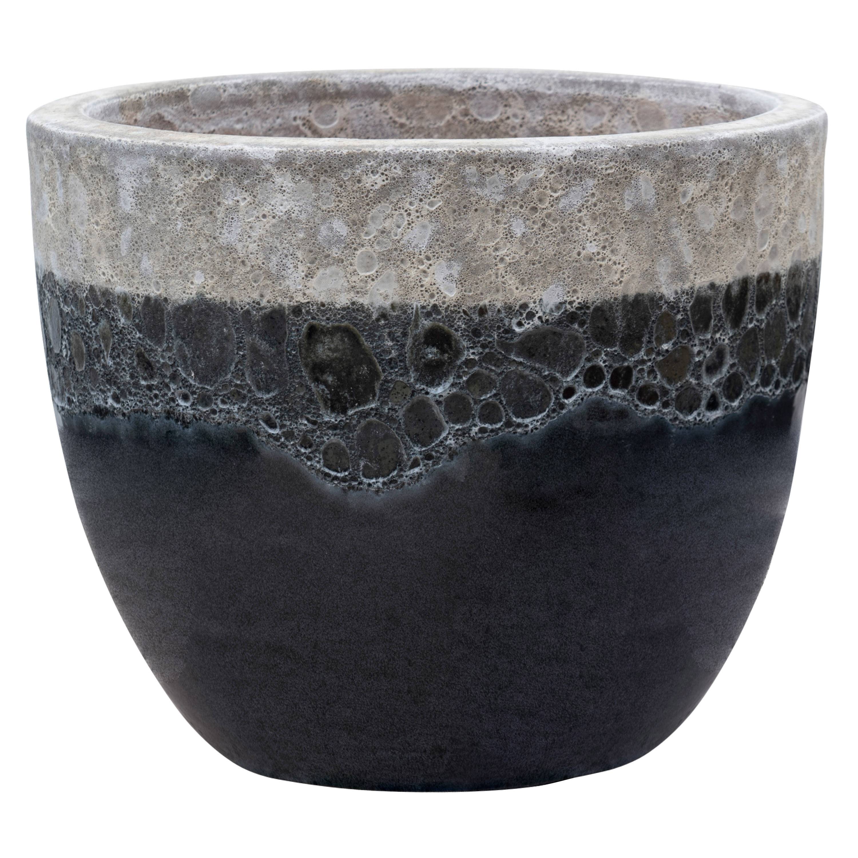 Ecloz - Pot OCEANO en terre cuite émaillée - écru et gris - Ø 33 cm - ECLOZ