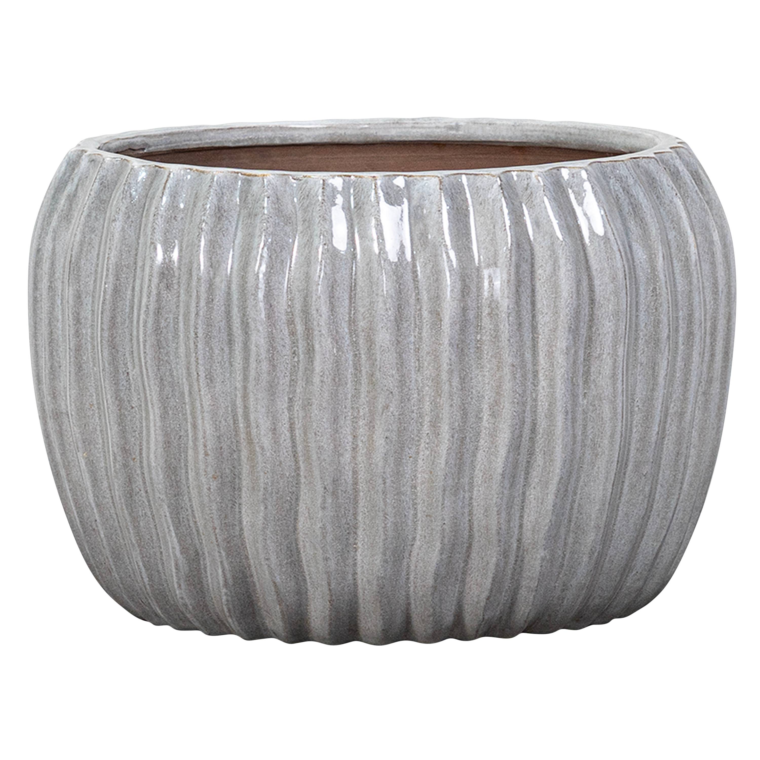 Ecloz - Pot BARREL en terre cuite émaillée - écru - Ø 27 cm - ECLOZ