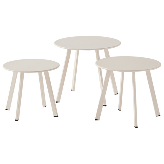 Ecloz - Ensemble 3 tables d'appoint de jardin acier sable Fanette ECLOZ - Image 6