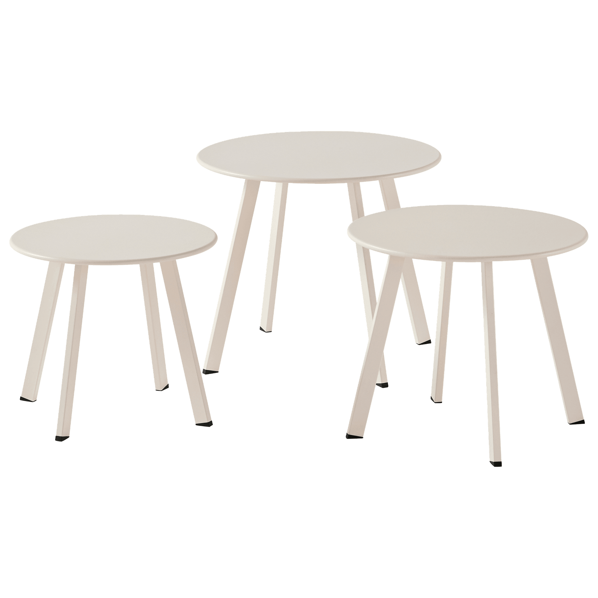 Ecloz - Ensemble 3 tables d'appoint de jardin acier sable Fanette ECLOZ - Image 6