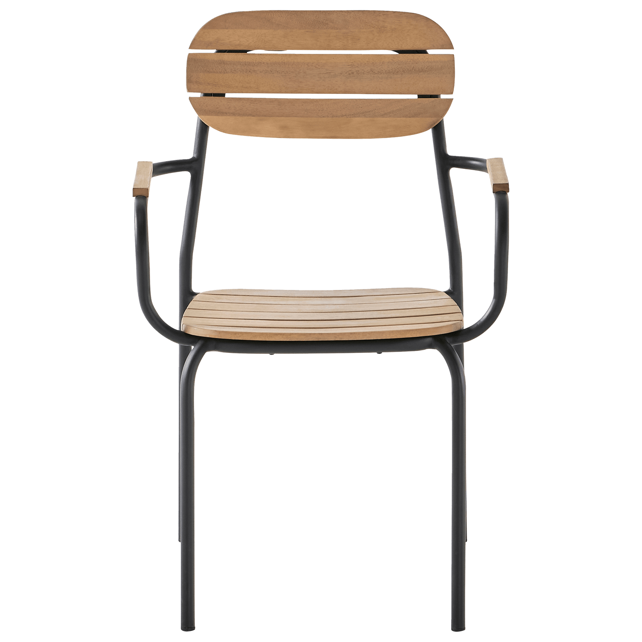 Ecloz - Fauteuil de jardin acier bois empilable noir Fedora ECLOZ - Image 5