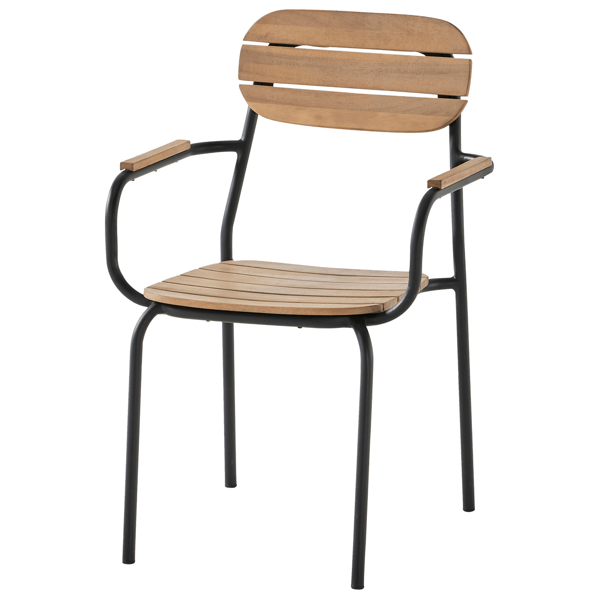 Ecloz - Fauteuil de jardin acier bois empilable noir Fedora ECLOZ - Image 4
