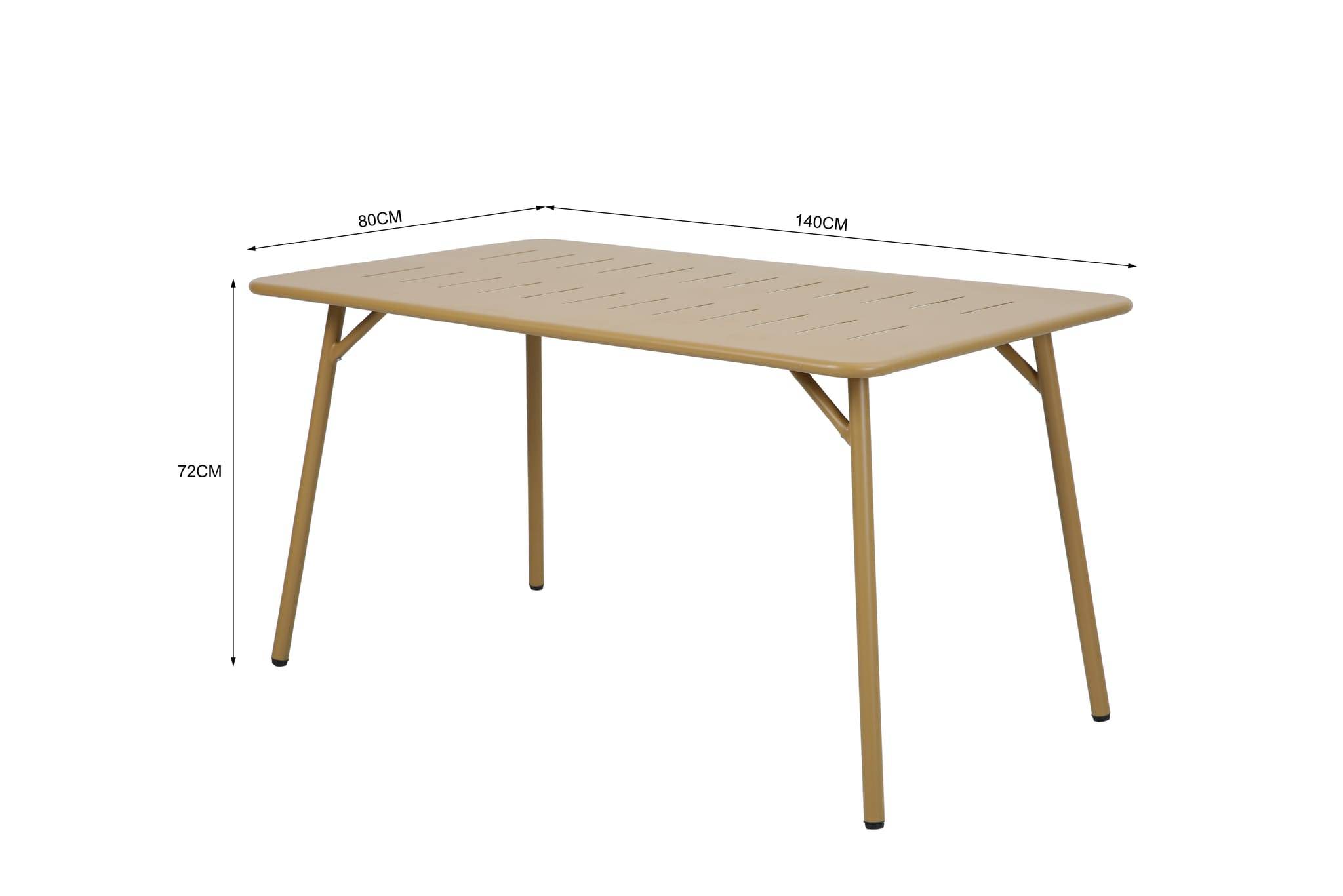 Ecloz - Table de jardin rectangulaire acier 4 personnes ocre Eze ECLOZ - Image 2
