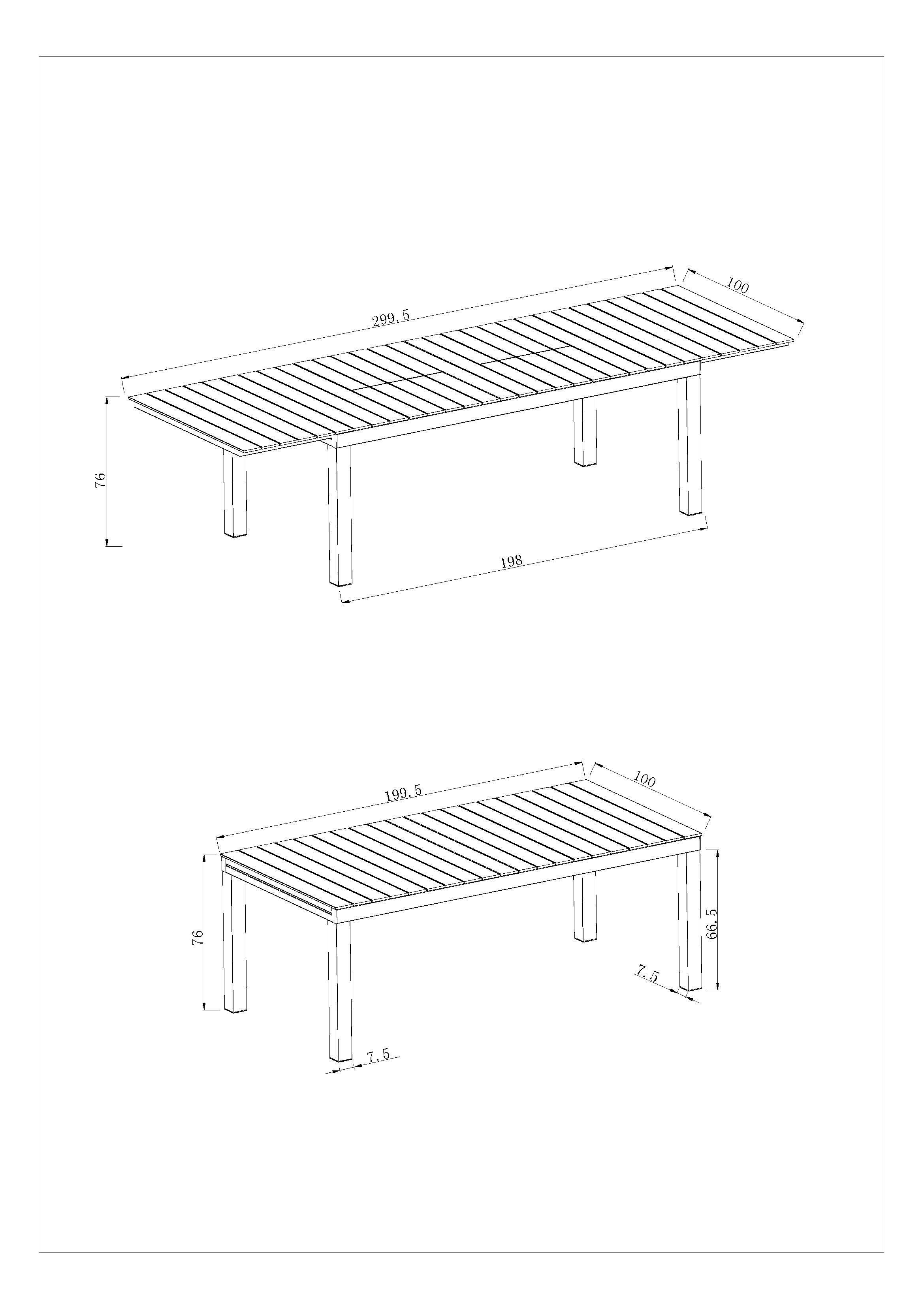 Ecloz - Table de jardin rectangulaire double extension 8/12 personnes anthracite Fileas ECLOZ - Image 5