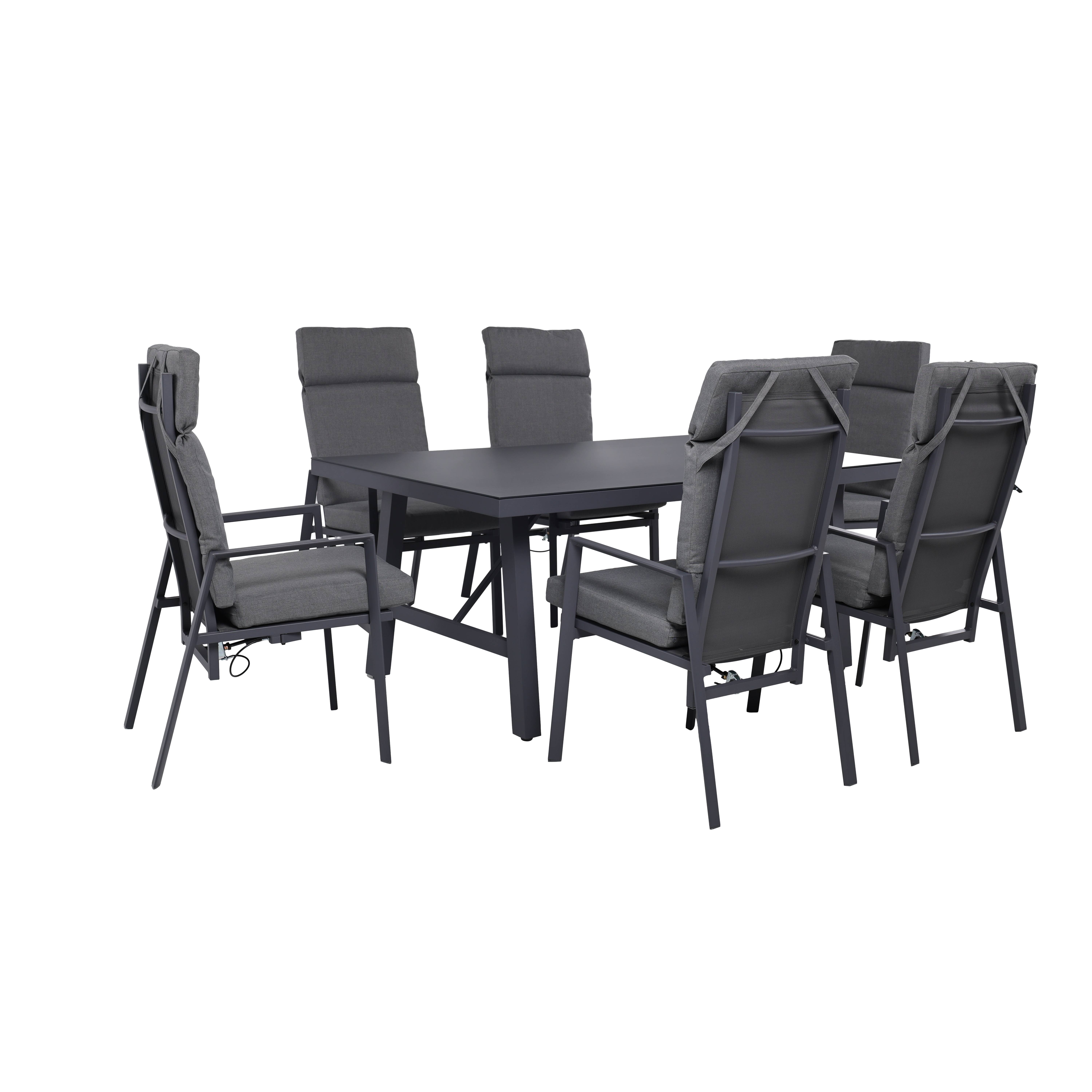 Ecloz - Salon de jardin repas alu polyester 6 personnes Fanon ECLOZ