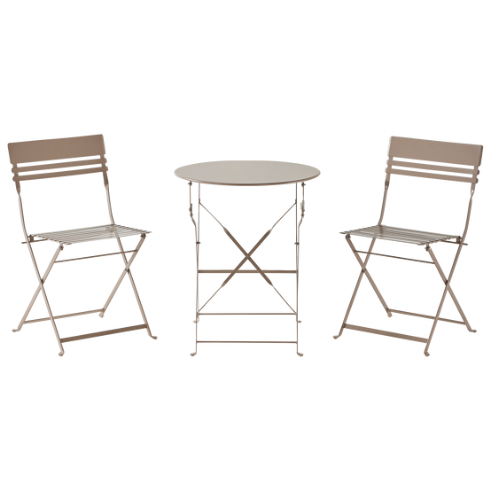 Ecloz - Salon de jardin balcon acier pliant 2 personnes taupe Faro ECLOZ - Image 8