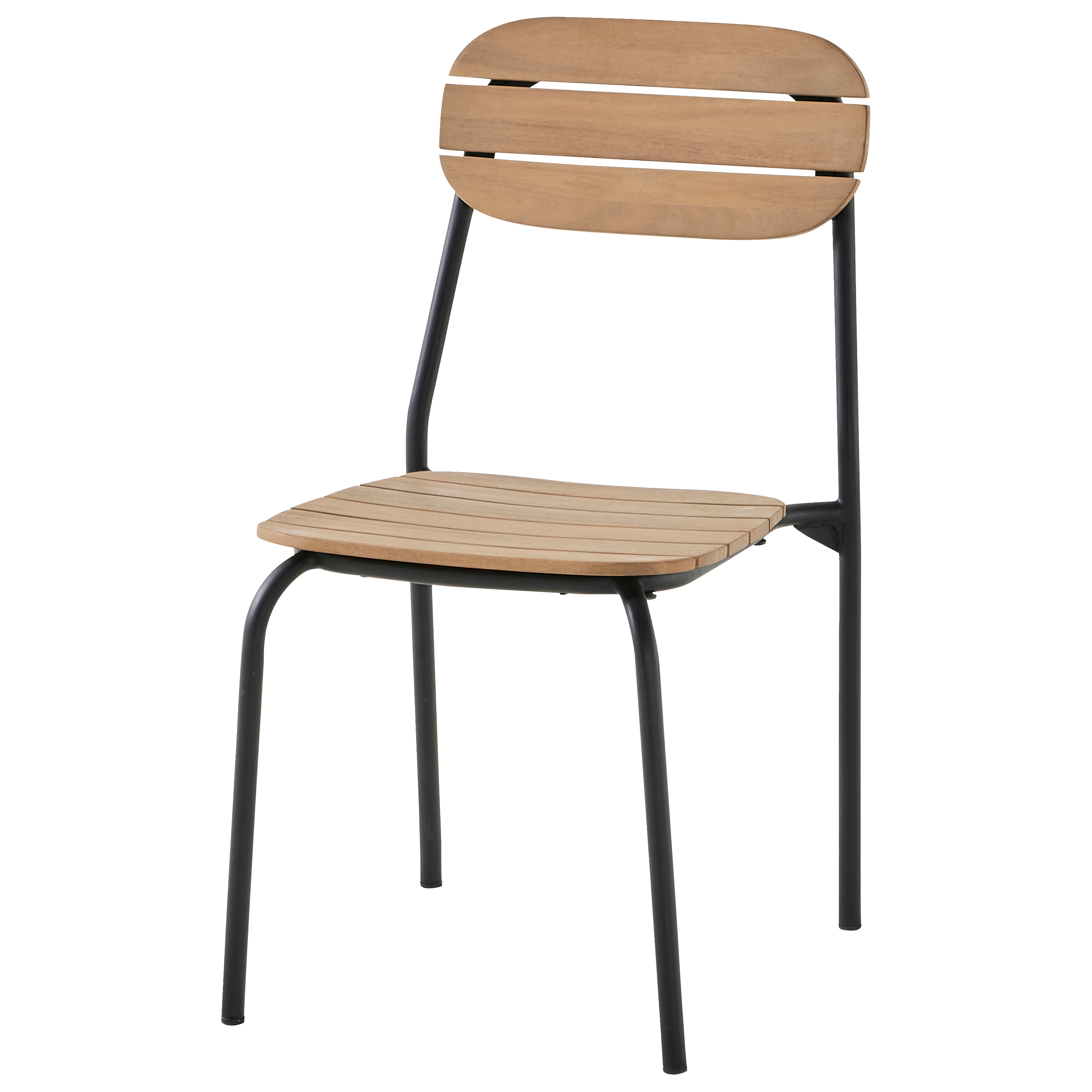 Ecloz - Chaise de jardin acier bois empilable noir Fedora ECLOZ - Image 5