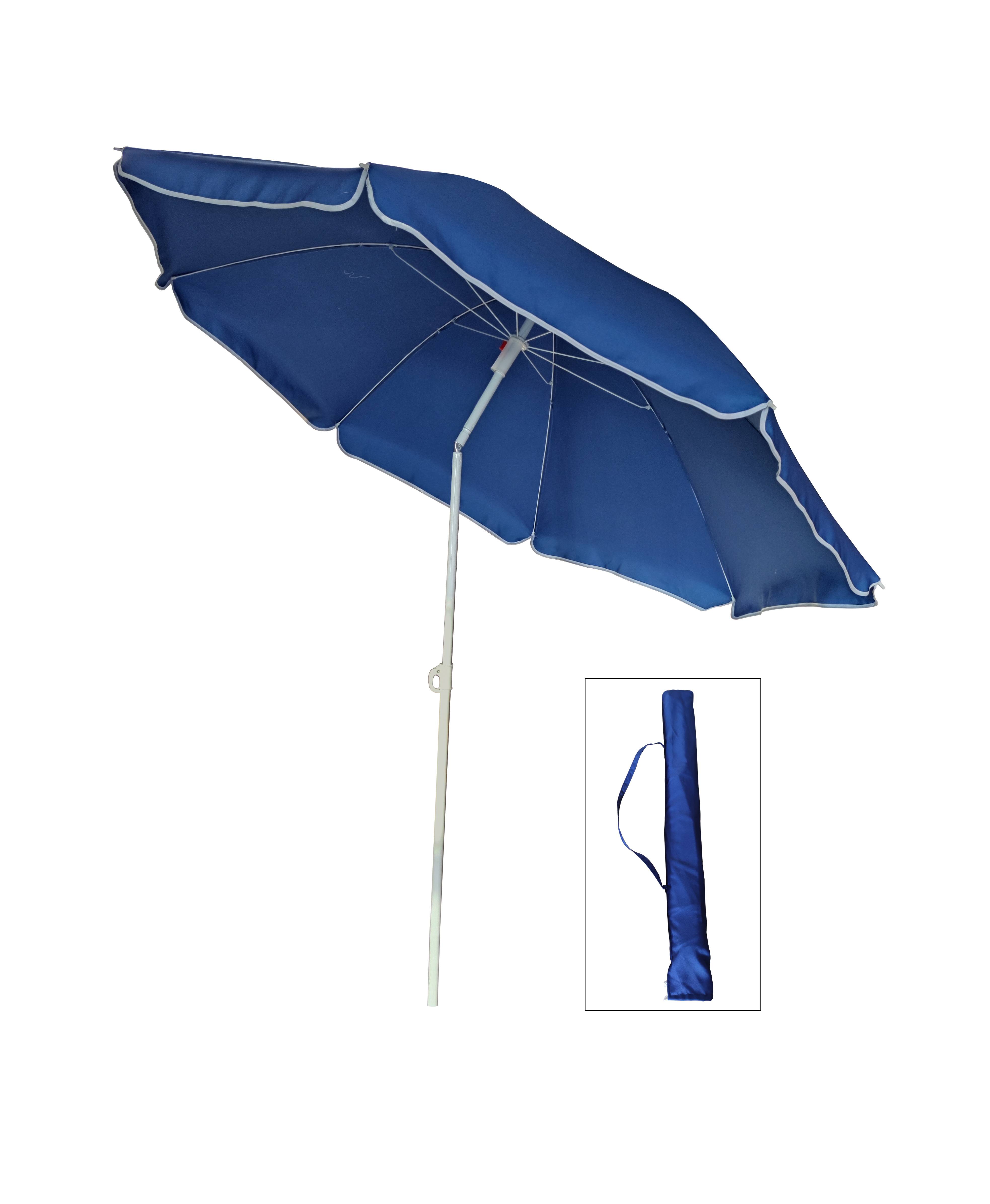 Ecloz - Parasol de plage rond 1,6x1,6m 140g/m²  bleu Fez ECLOZ