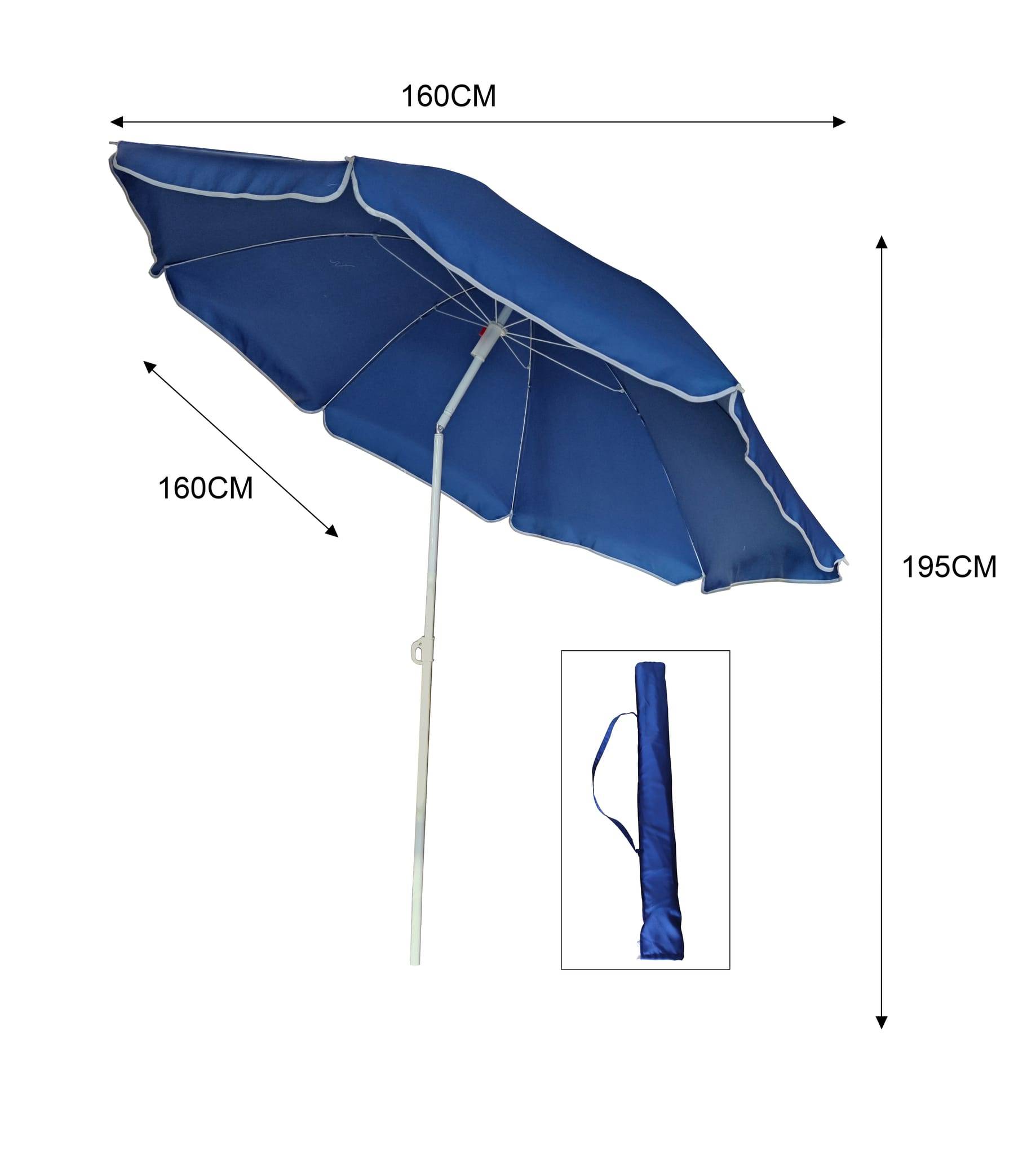 Parasol de plage rond bleu Fez ECLOZ - Image 2