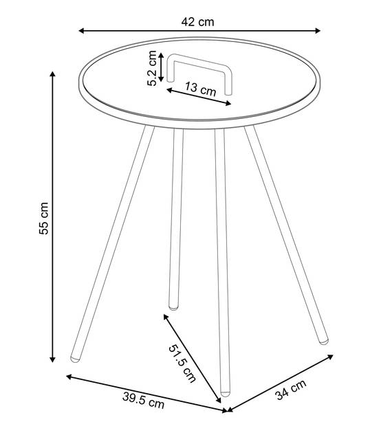 Ecloz - Table d'appoint de jardin acier avec poignée cerise Elba ECLOZ - Image 2