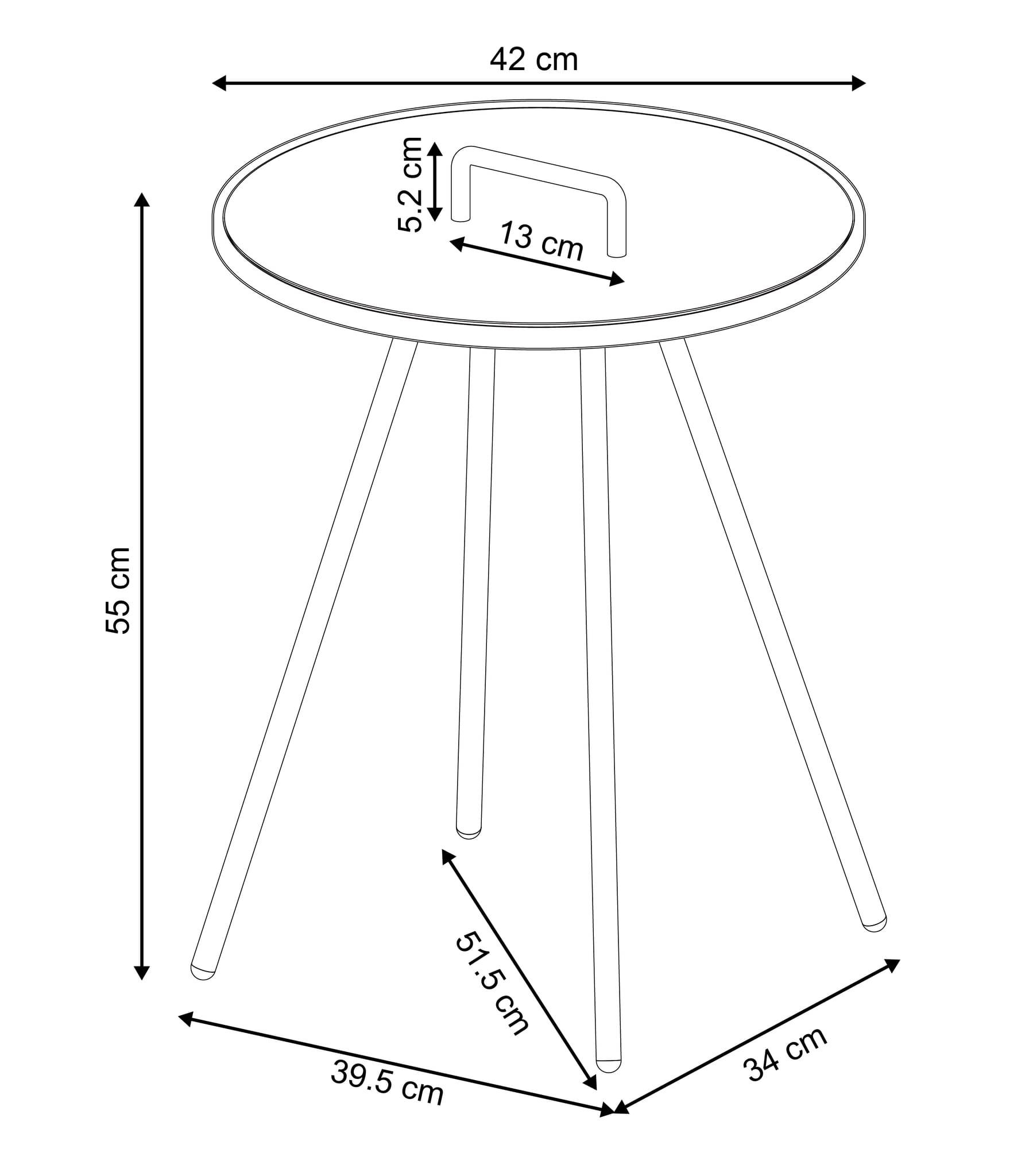 Ecloz - Table d'appoint de jardin acier avec poignée cerise Elba ECLOZ - Image 2
