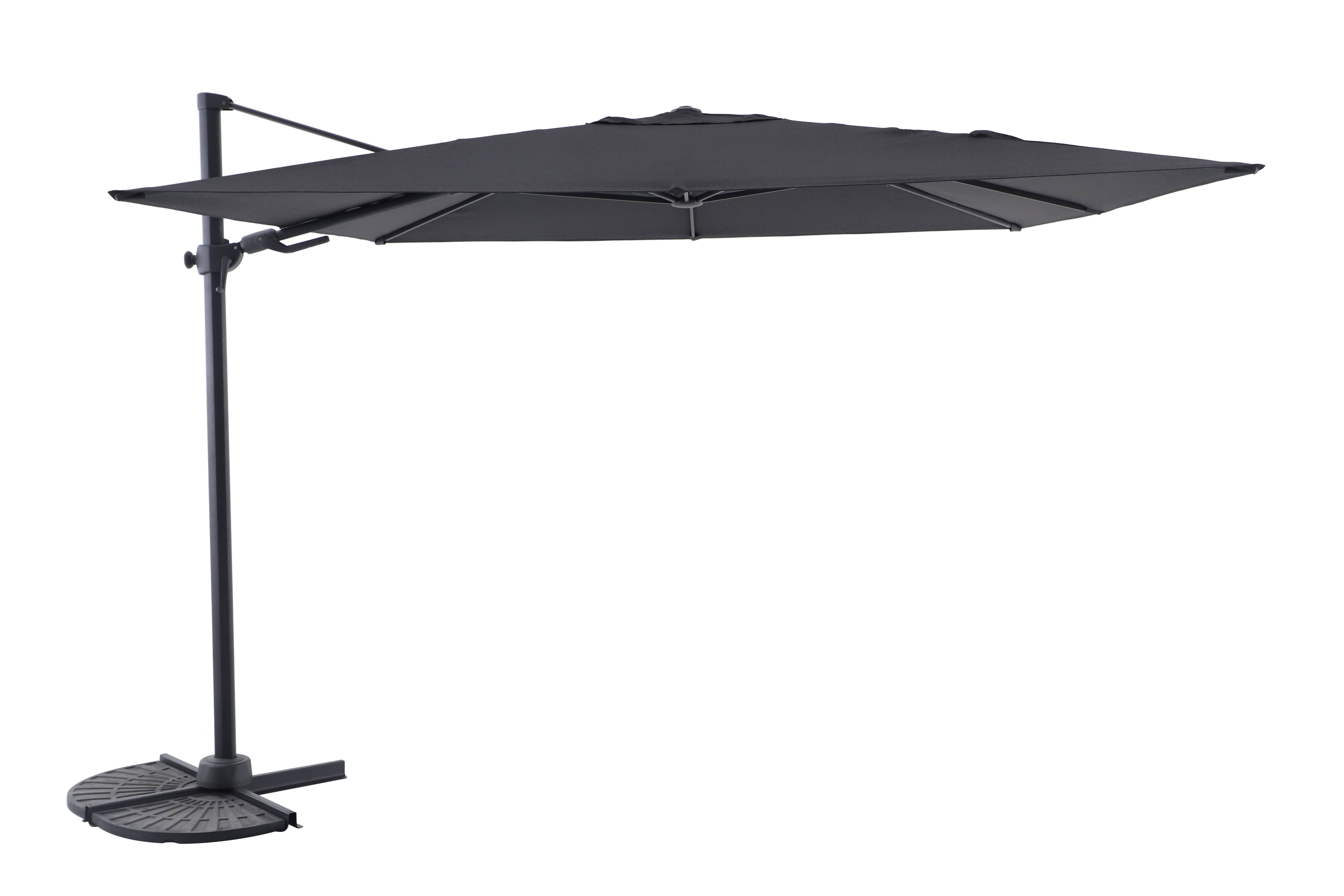 Ecloz - Parasol déporté inclinable carré polyester 3x3M 220g/m² anthracite Eren ECLOZ - Image 1