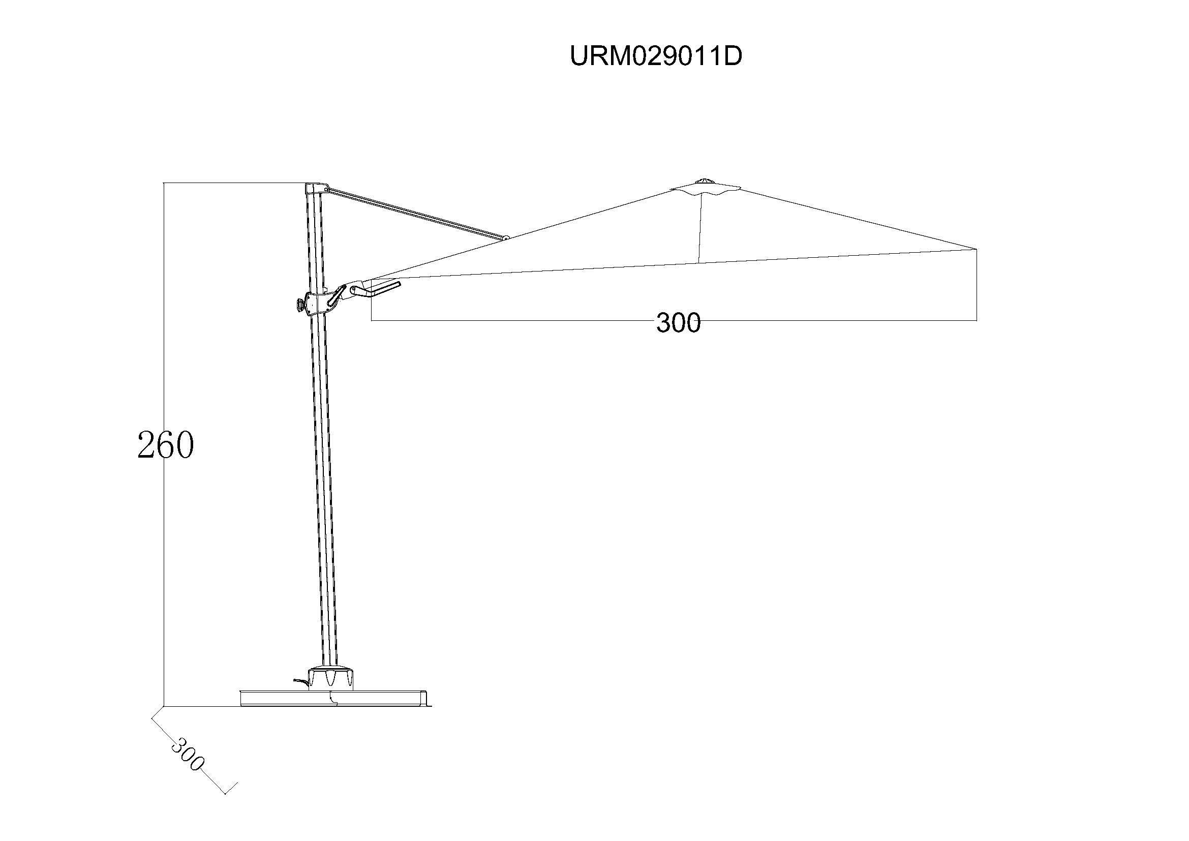Ecloz - Parasol déporté inclinable carré polyester 3x3M 220g/m² anthracite Eren ECLOZ - Image 2