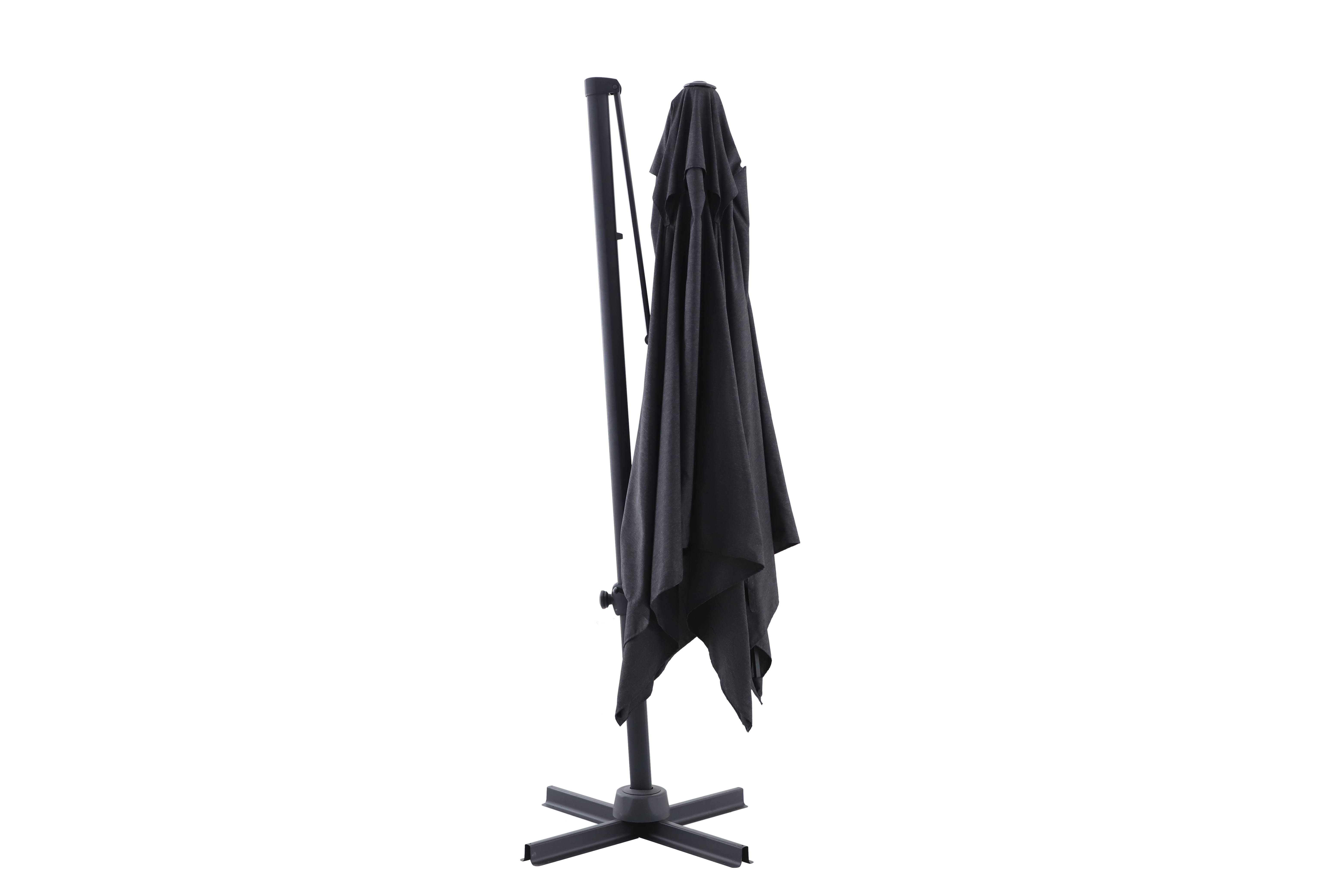 Ecloz - Parasol déporté inclinable carré polyester 3x3M 220g/m² anthracite Eren ECLOZ - Image 5