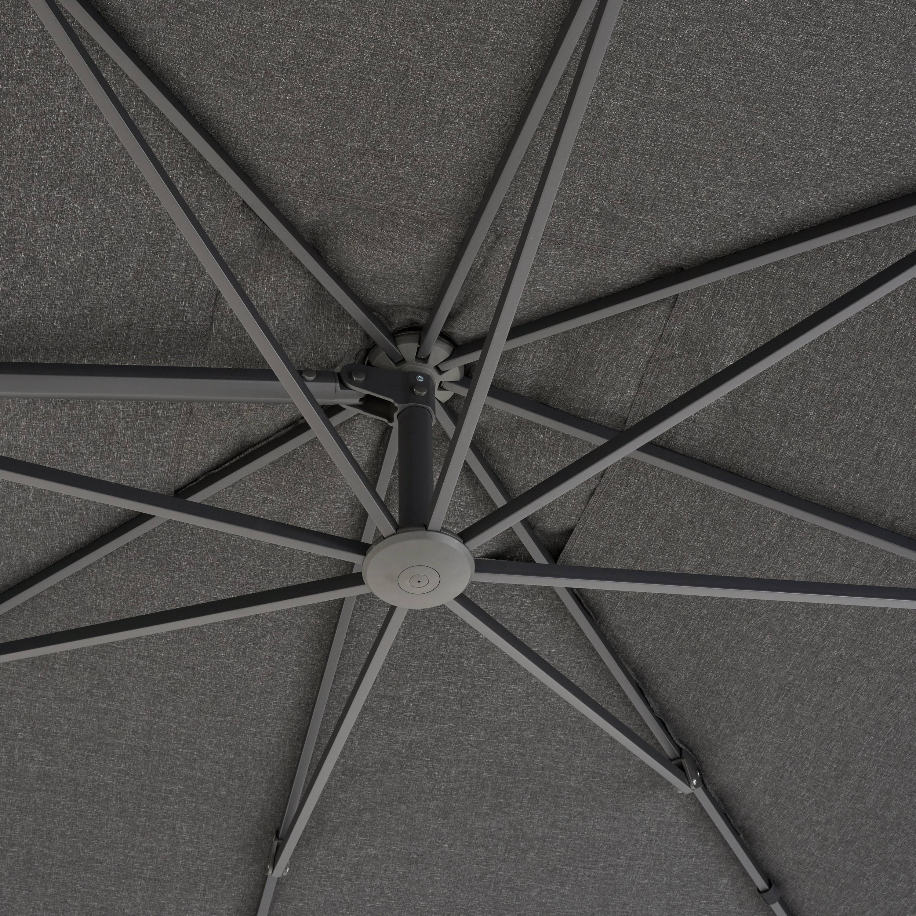 Ecloz - Parasol déporté inclinable carré polyester 3x3M 220g/m² anthracite Eren ECLOZ - Image 8
