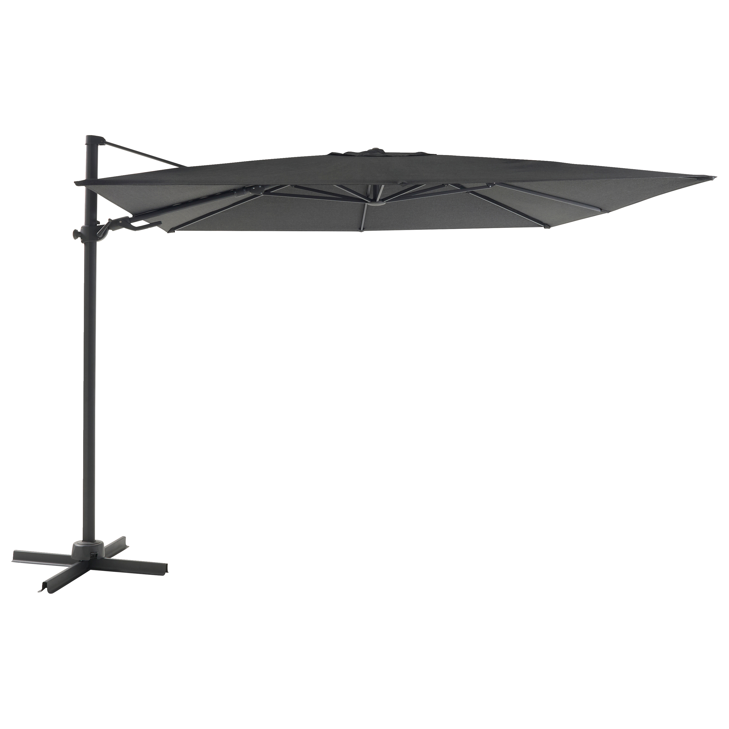 Ecloz - Parasol déporté inclinable carré polyester 3x3M 220g/m² anthracite Eren ECLOZ - Image 7