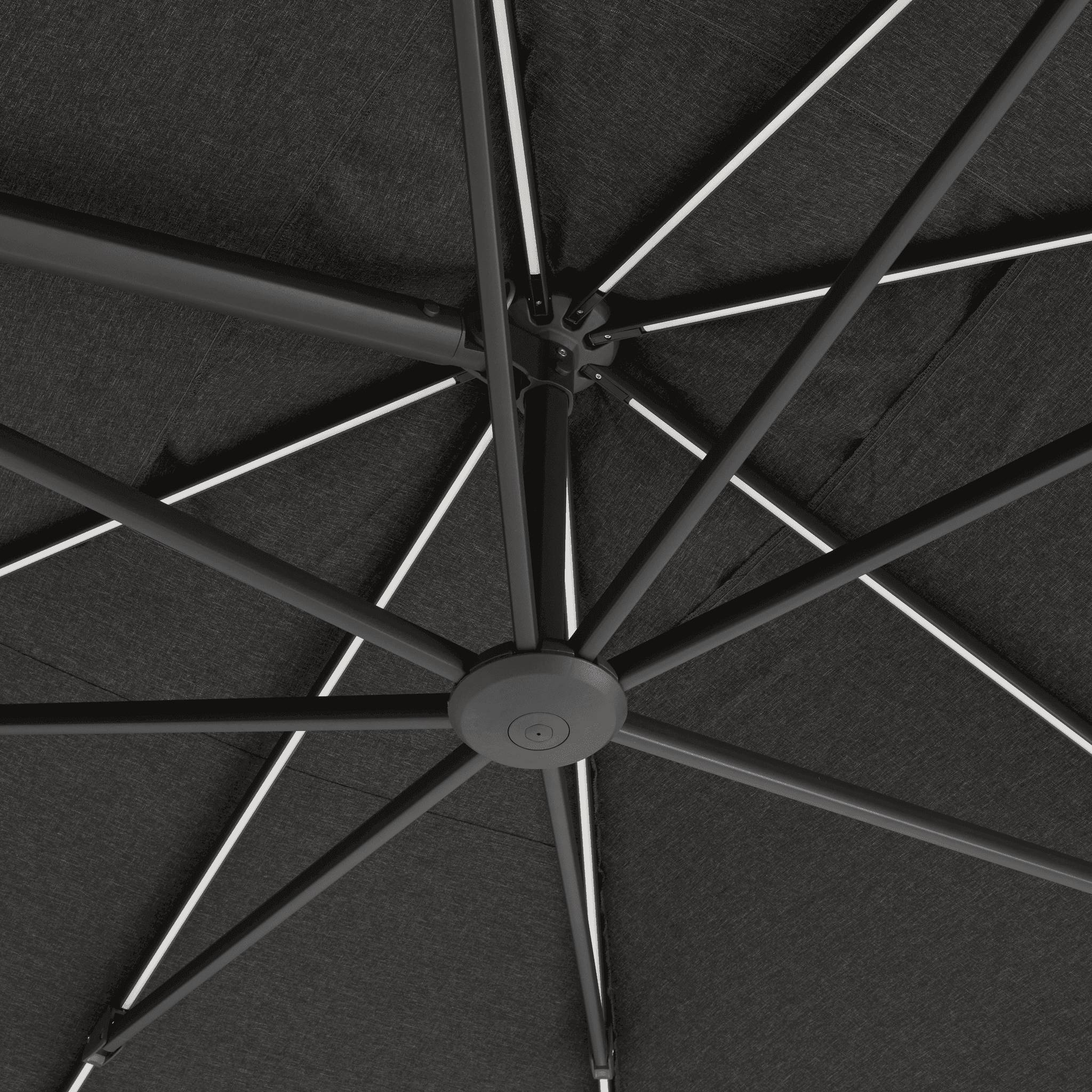 Parasol déporté inclinable à LED rectangulaire 3x4M gris 220g/m² anthracite Edric ECLOZ - Image 3