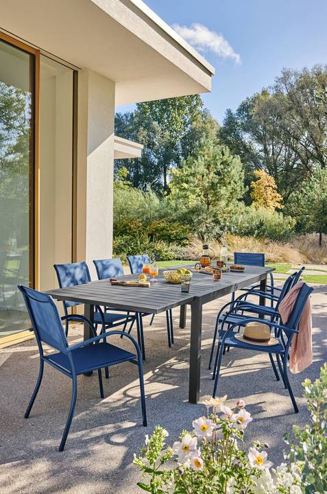 Ecloz - Table de jardin rectangulaire extensible aluminium 8/12 personnes anthracite Folco ECLOZ - Image 12