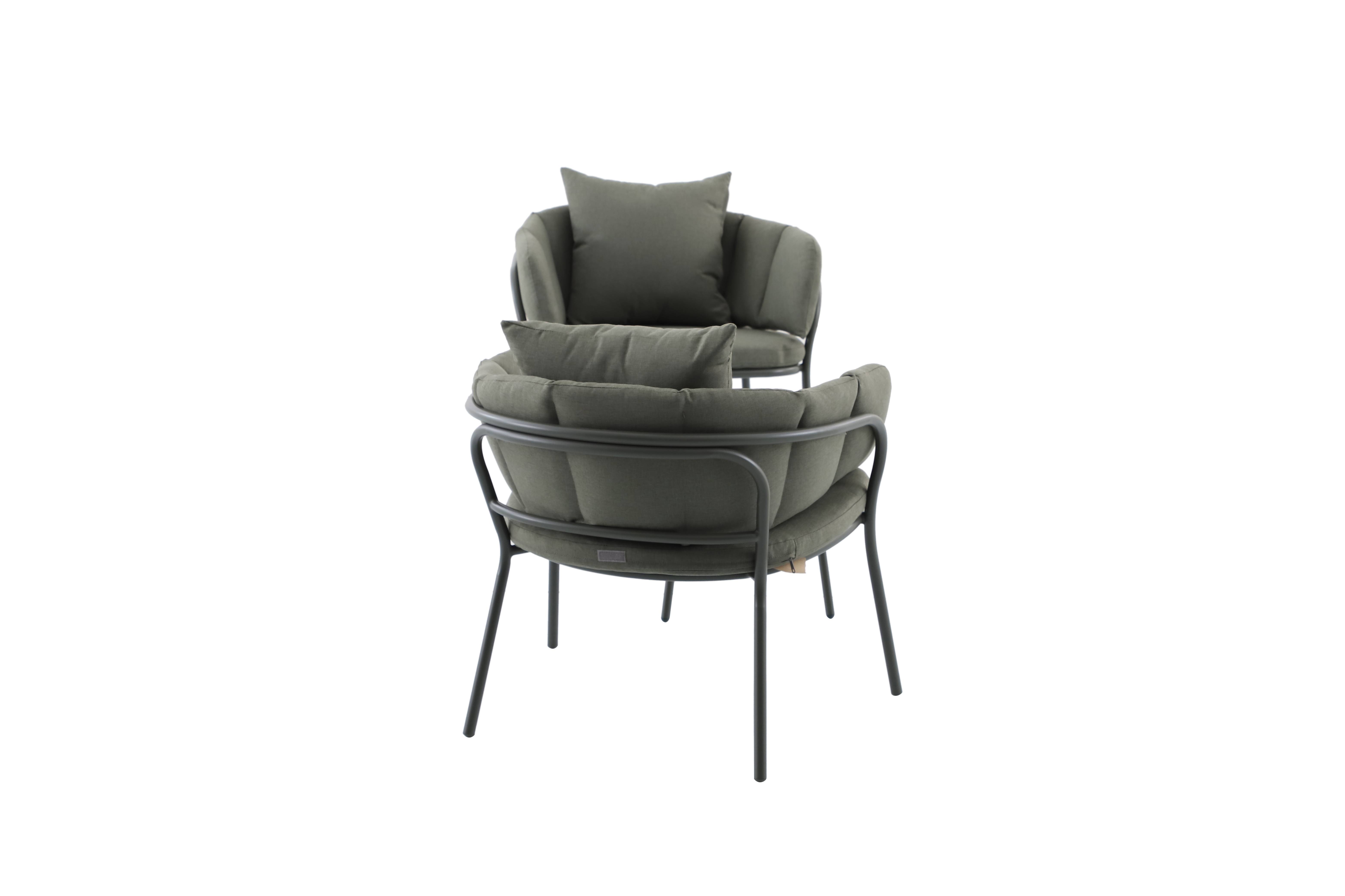 Ecloz - Salon de jardin détente acier polyester 2 personnes vert Flavien ECLOZ - Image 4