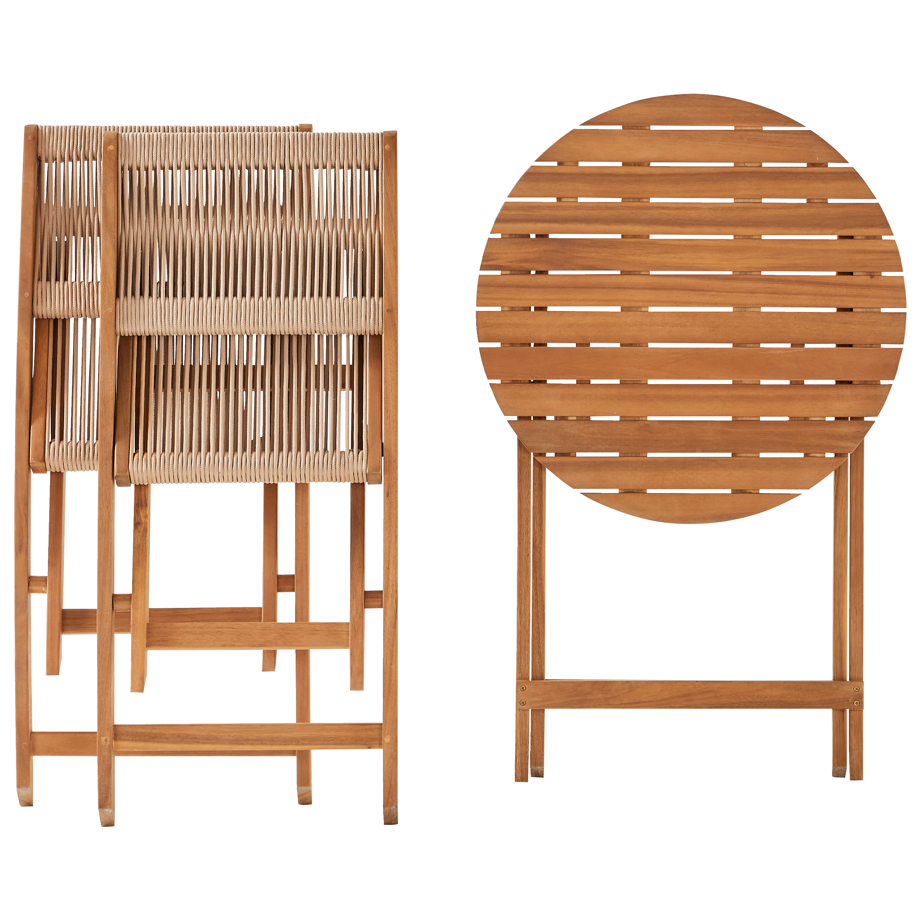 Ecloz - Salon de jardin balcon bois 2 personnes beige Esmee ECLOZ - Image 10