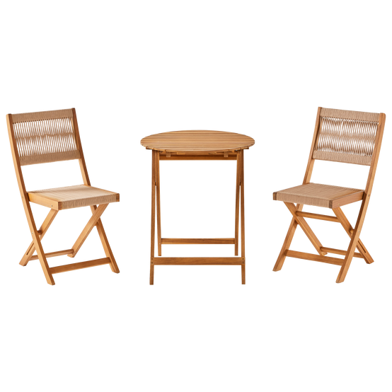 Ecloz - Salon de jardin balcon bois 2 personnes beige Esmee ECLOZ - Image 8
