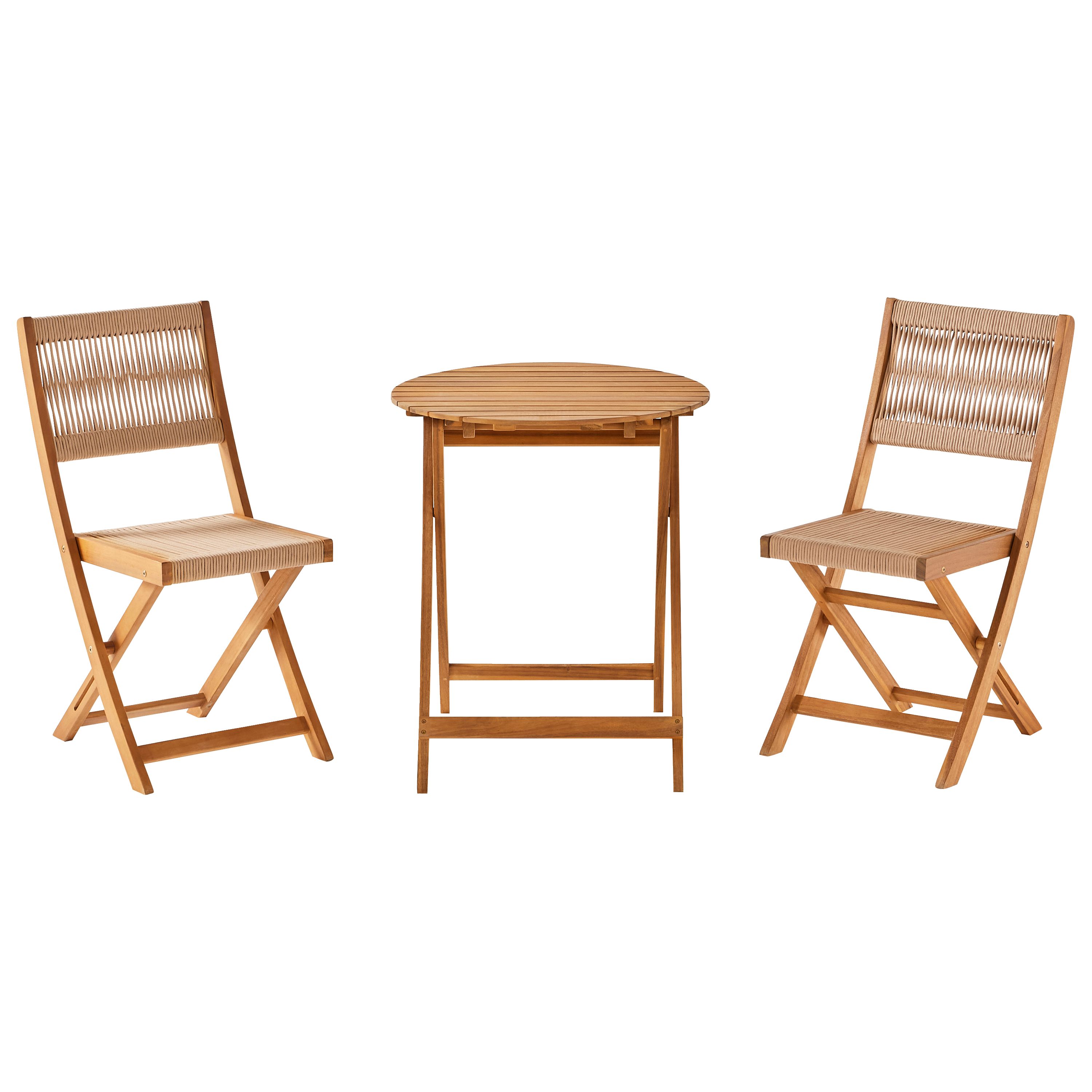 Ecloz - Salon de jardin balcon bois 2 personnes beige Esmee ECLOZ - Image 8