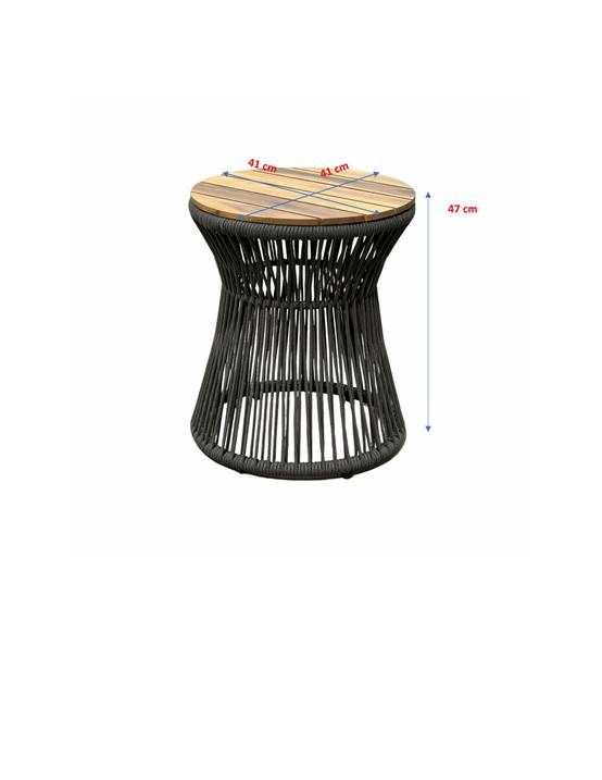 Ecloz - Table d'appoint acier corde acacia Felicite ECLOZ - Image 4