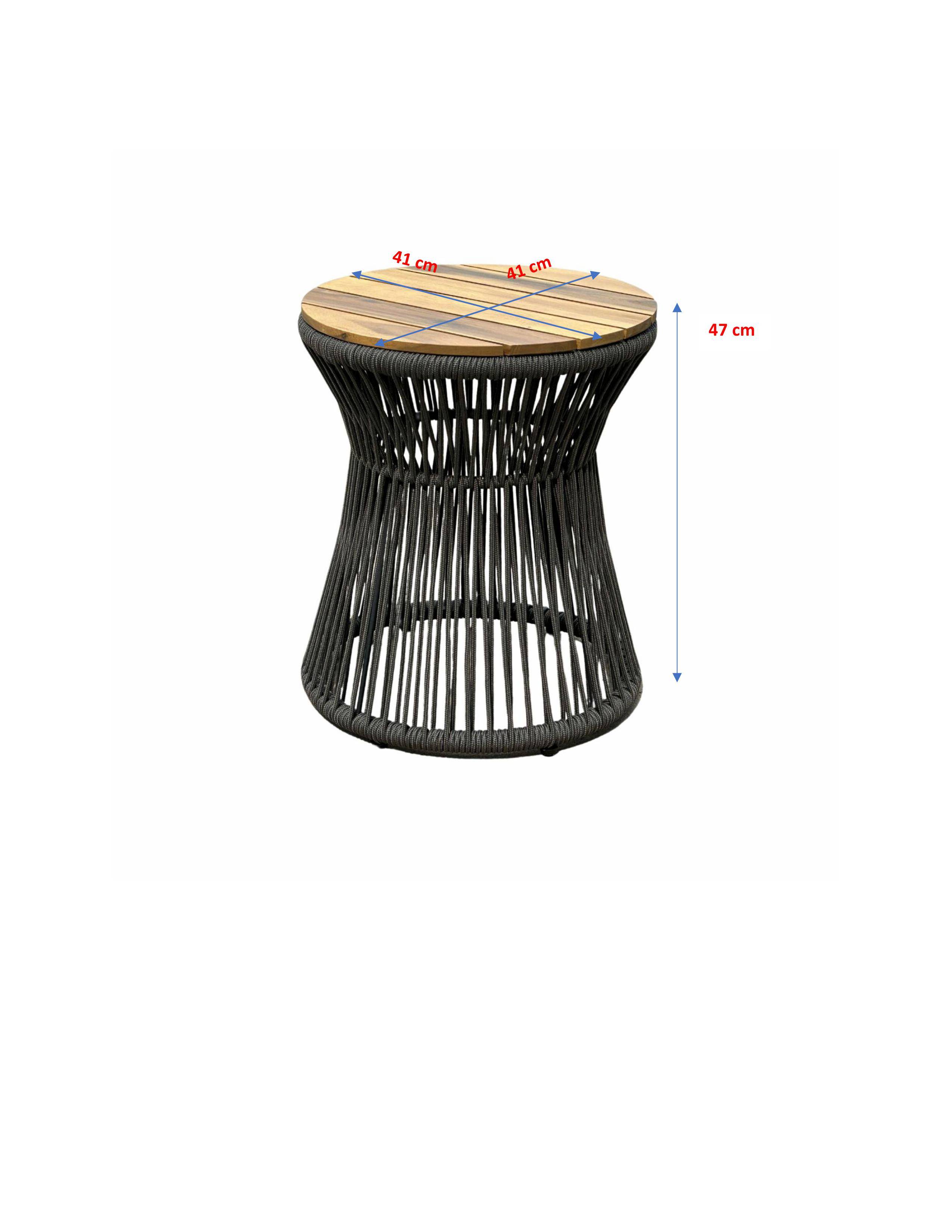 Ecloz - Table d'appoint acier corde acacia Felicite ECLOZ - Image 4