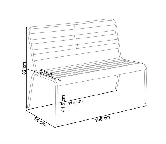 Ecloz - Banc de jardin acier 2 places marron Fanny ECLOZ - Image 2