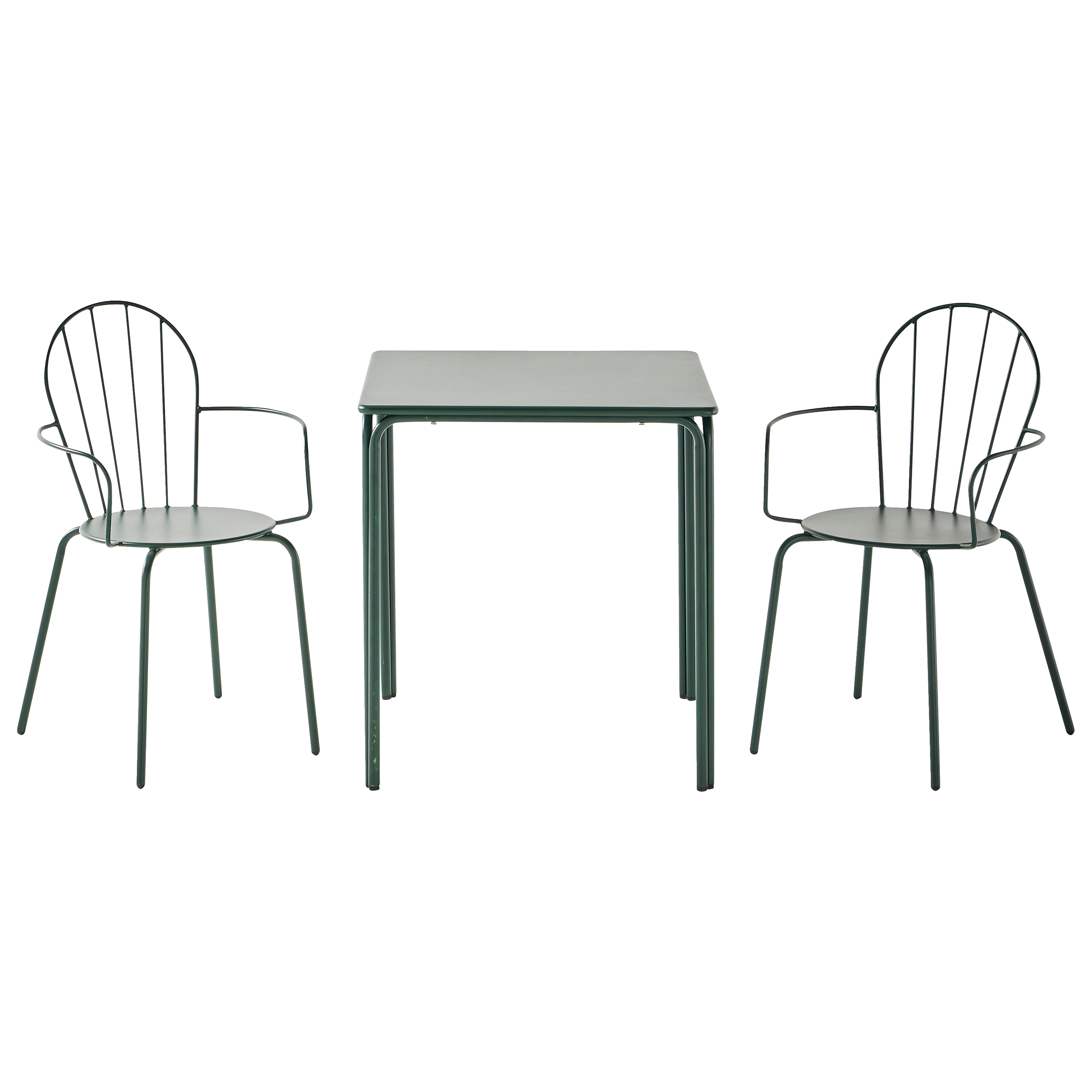 Ecloz - Salon de jardin balcon acier 2 personnes vert Franz - ECLOZ - Image 6