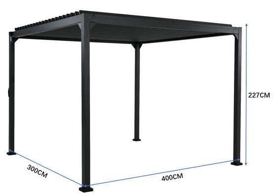 Ecloz - Pergola bioclimatique 3x4m alu acier anthracite ECLOZ - Image 2