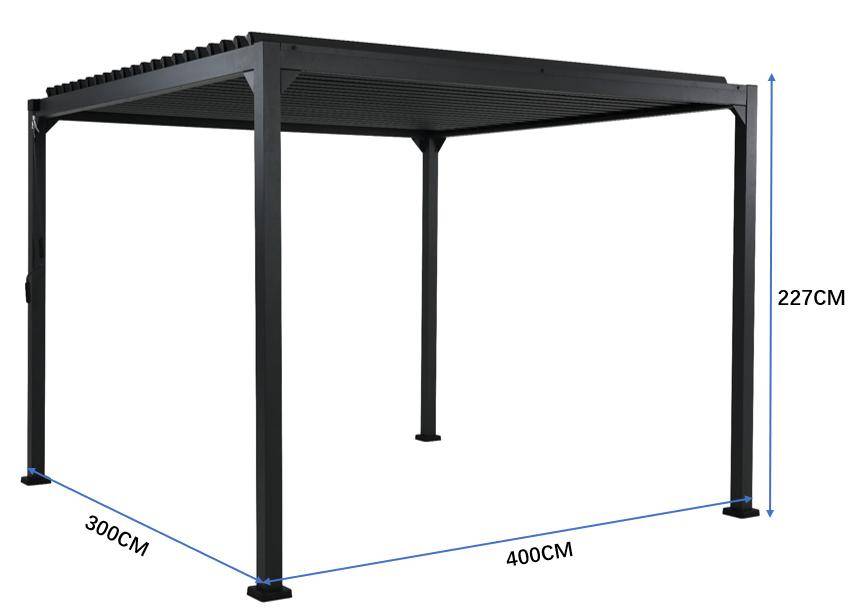Ecloz - Pergola bioclimatique 3x4m alu acier anthracite ECLOZ - Image 2
