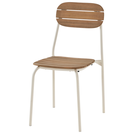 Ecloz - Chaise de jardin acier bois empilable écru Fedora ECLOZ - Image 5